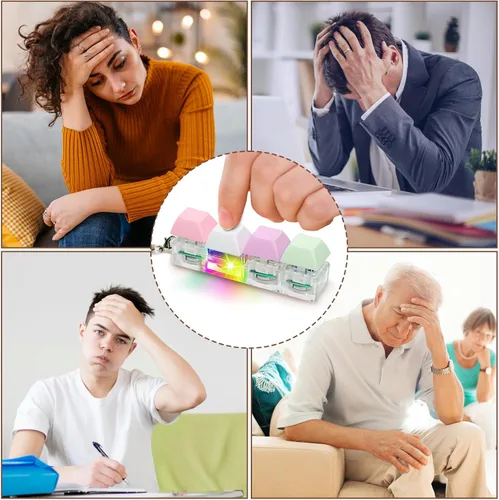 Miniatura 5 de Juguetes Fidget de Teclado para Adultos, Clicker de Teclado con Luz LED, Llavero Juguetes Fidget Sensoriales Divertidos para Ansiedad