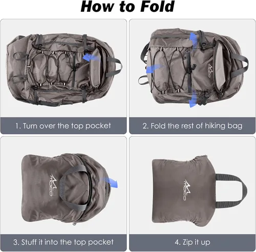 Miniatura 5 de MoKo Mochila de Senderismo, Mochila de 40L de Gran Capacidad para Acampada con Múltiples Bolsillos, Mochila de Día para Viajes Resistente a Desgarros