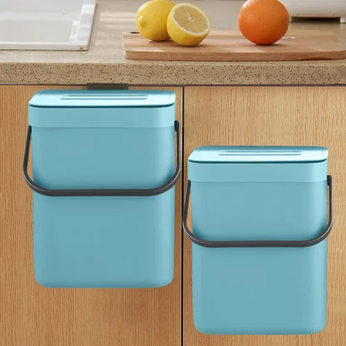 Miniatura 9 de Bote de Basura de Cocina con Tapa, LALASTAR Bote de Basura Pequeño Montado en la Pared Debajo del Fregadero para Cocina, Baño, Contenedor de Compost