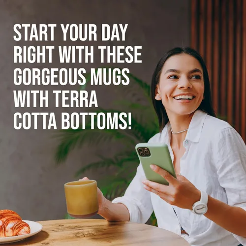 Miniatura 5 de American Atelier Juego de 2 tazas de cerámica, tazas de 4 pulgadas para té, café con leche, chocolate caliente, barra de desayuno, tazas de cocina