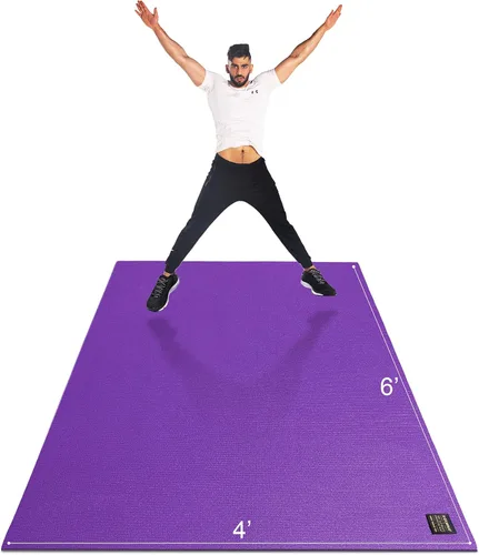Miniatura 12 de GXMMAT Large Exercise Mat 6'x4'/6'x5'/6'x6'(7mm), Thick Workout Mats for Home Gym Flooring, Extra Wide Non-Slip Durable Cardio Mat, Shoe Friendly