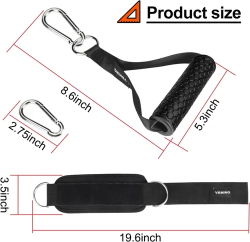 Miniatura 4 de Ankle Straps for Cable Machines and Exercise Handles — Replacement Fitness Equipment for Strength Trainer. Gym Attachments for Leg Extensions, Heavy