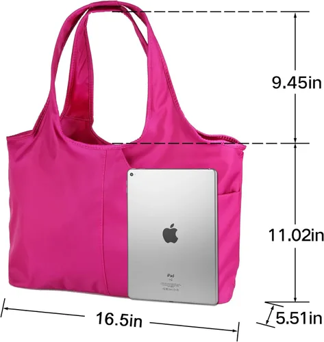 Miniatura 5 de Bolso grande de hombro para mujer, impermeable, multifunción, de nailon, para viaje