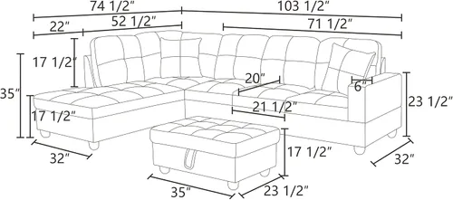 Miniatura 2 de Moderno sofá seccional de cuero en forma de L (rojo, hacia la izquierda)