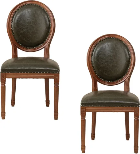 Miniatura 31 de Sillas de comedor de madera para casa de campo, sillas de cocina estilo país francés, silla vintage para sala de estar con respaldo redondo, silla