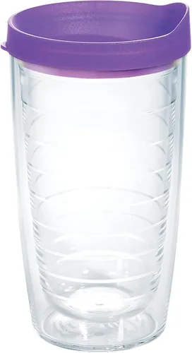 Miniatura 35 de Taza de viaje Tervis de doble pared transparente y colorida con tapa fabricada en Estados Unidos mantiene las bebidas frías y calientes, 24 onzas