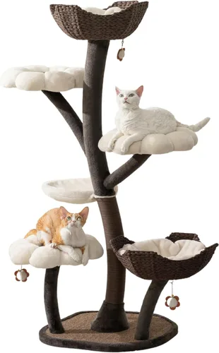 Miniatura 12 de Catry - Rascador reemplazable de 23" 2-en-1 para gatos con almohadilla de rascado convertible en forma de girasol o percha, montaje rápido