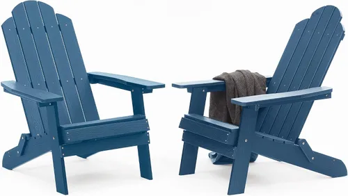 Miniatura 21 de MXIMU Folding Adirondack Chair for Outdoor: Easy Assembly and Comfortable Adirondack Chairs - Foldable Composite Fire Pit Chairs - All Weather