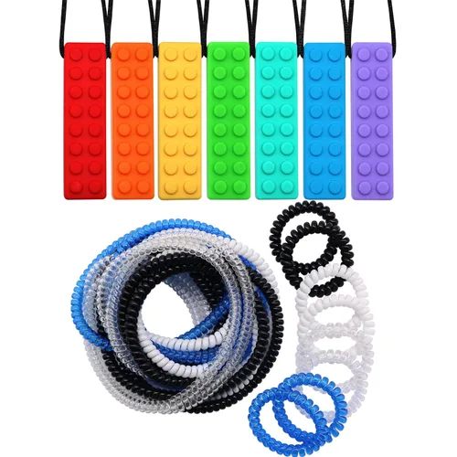 Collares masticables para niños sensoriales, paquete de collar masticable para niños, niñas y adultos con autismo, TDAH, SPD, juguetes sensoriales