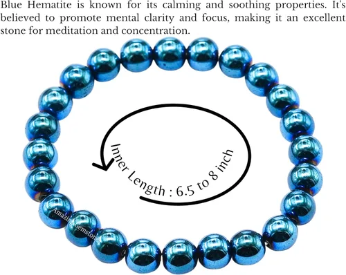 Miniatura 657 de Amazing Gemstone Pulsera de cristal para mujeres y hombres, pulsera de cristal curativo de protección, pulsera elástica con cuentas de piedras