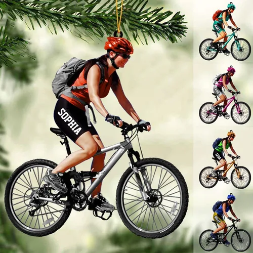 Miniatura 8 de Adorno plano de acrílico personalizado para hombre, triatlón, atleta, motociclista, bicicleta, adorno acrílico, regalo para ciclistas para amantes