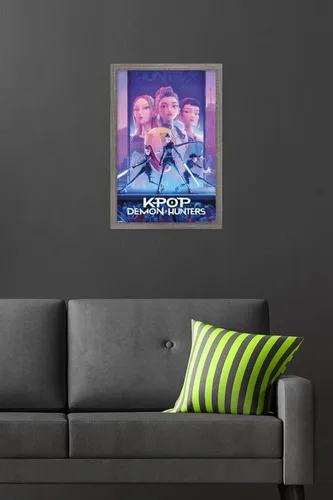 Miniatura 6 de Netflix KPop Demon Hunters (2025) - Póster de pared de una hoja, 22.4 pulgadas de largo x 14.7 pulgadas de ancho, versión enmarcada de madera