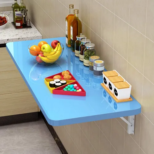 Miniatura 8 de Mesa plegable de pared, mesa de comedor de cocina, mesa flotante de pared, estante de garaje, escritorio de ordenador para oficina, escritorio