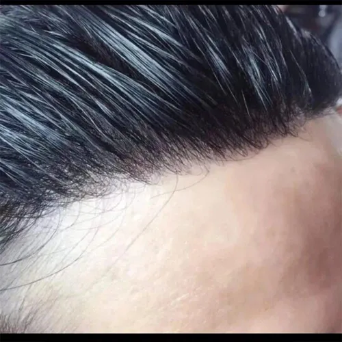 Miniatura 2 de SIMBEAUTY Cabello humano súper natural para hombre, estilo libre de tupé, 10x8 pulgadas, sistemas de reemplazo de cabello de piel fina, sistemas