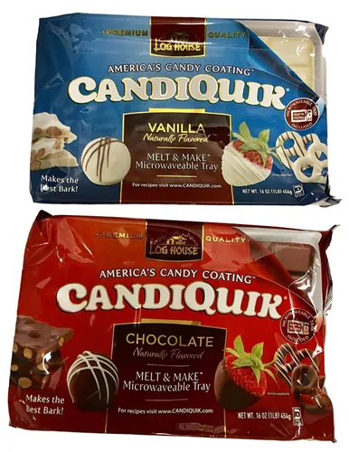 Log House Candiquik - Revestimiento de caramelo, una vainilla, un chocolate con bandejas para microondas, suministros para hornear de Navidad