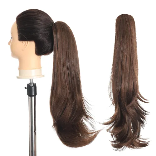 Miniatura 163 de Extensiones de cola de caballo de cabello rubio, extensiones de cola de caballo para mujer, pinza de extensiones de cabello rizado de 12 pulgadas