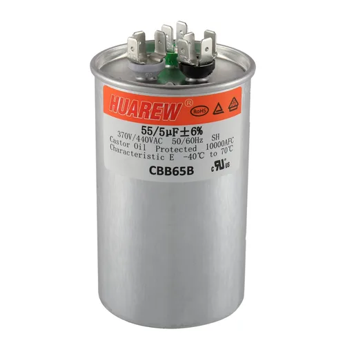 Miniatura 10 de 40/5 uF 40+5 MFD ±6% 370V/440V CBB65B Condensador de CA de Doble Funcionamiento Redondo de Reemplazo 40 5 uF MFD 370 440 Voltios VCA para Arranque