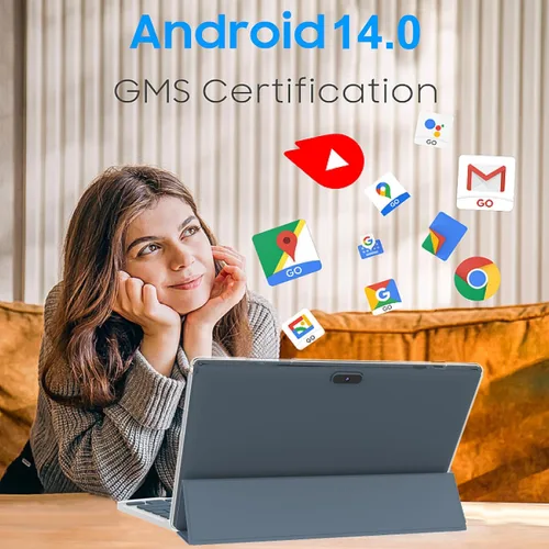 Miniatura 5 de Tablet de 10 pulgadas con teclado 2 en 1 Tablet Android 14 Tabletas Incluye estuche ratón lápiz capacitivo batería de 6000mAh 8GB+64GB Soporta Azul
