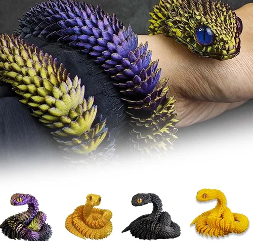 Miniatura 4 de Conjunto de Animales Impresos en 3D Juguetes de Serpiente Impresos en 3D Juguete Fidget Articulado Flexible Impreso en 3D Animales Impresos en 3D