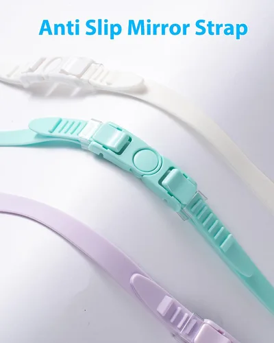 Miniatura 5 de Gafas de natación, gran angular antivaho y a prueba de fugas UV, gafas de natación de moda para hombres y mujeres Espejo deslumbrante blanco