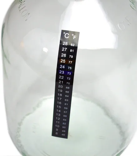Termómetro adhesivo de fermentador de tiras de cristal 46-82F (8-28C) ideal para kombucha, cerveza, vino, elaboración de cerveza y fermentación