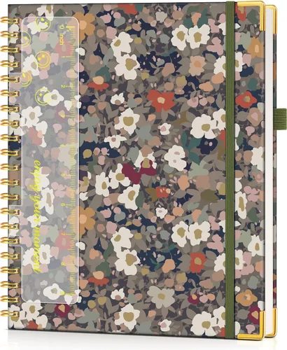 Miniatura 18 de Cuaderno en espiral de tapa dura de 8.5 x 11 pulgadas, cuadernos A4 grandes y bonitos para mujeres y hombres, cuaderno rayado a rayas