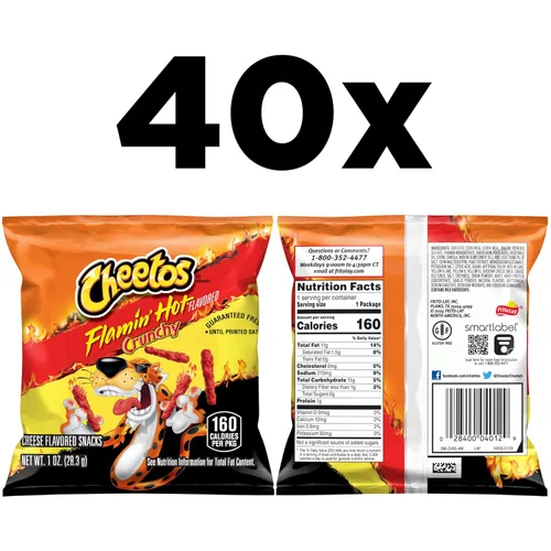 Miniatura 2 de Cheetos Snacks con sabor a queso, Flamin' Hot Crunchy, 1 onza (paquete de 40)