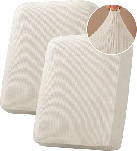 Miniatura 164 de H.VERSAILTEX - Funda de terciopelo elástica y afelpada para protección de cojines de sofá biplaza, silla o sofá, 2 piezas, tamaño grande, color gris
