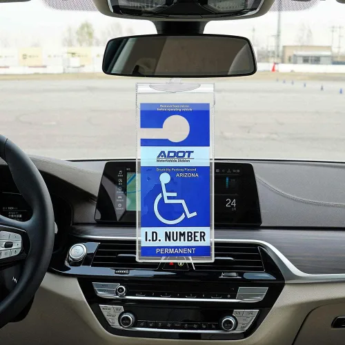 Miniatura 3 de Porta Placas para Discapacitados para Auto, Juego de 2 Porta Placas Ultra Transparentes de Tamaño Pequeño, Porta Placas para Estacionamiento