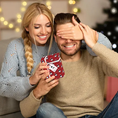 Miniatura 5 de SeunKieer 6 cajas porta tarjetas de regalo de Navidad con lazos, cajas de envoltura de regalos con tarjetas de felicitación Feliz Navidad, mini