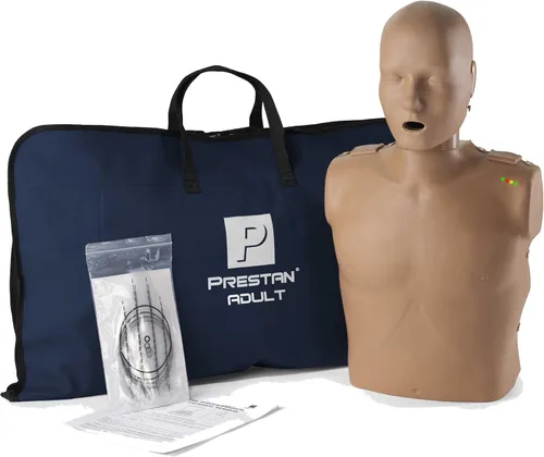 Prestan Maniquí profesional de entrenamiento de RCP de piel oscura para adultos (con monitor de RCP)