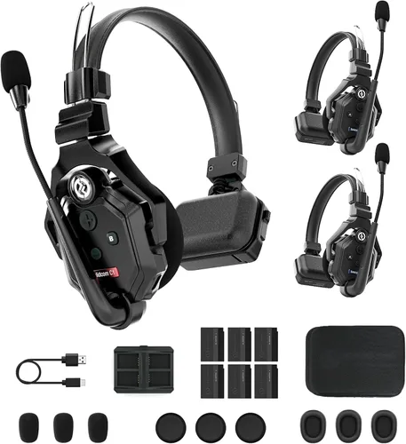 Hollyland Solidcom C1 - Sistema de intercomunicador inalámbrico de 3 personas y 335 metros de dúplex completo para comunicación de equipo,