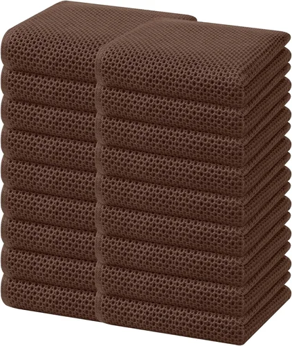 Miniatura 325 de Homaxy Paños de cocina de 100% algodón con tejido de gofre, ultra suaves, absorbentes, de secado rápido, 12 x 12 pulgadas, paquete de 6, amarillo