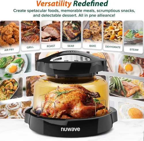 Miniatura 3 de Nuwave Horno infrarrojo Pro Plus 2, encimera, convección, cocina fresca o congelada, sin descongelación ni precalentamiento, cocina saludable, calor