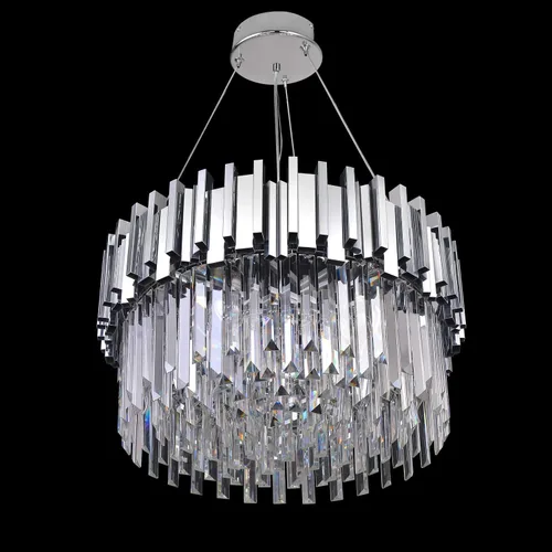Miniatura 2 de Lámpara de araña de cristal moderna, luces colgantes cromadas, lámparas de techo con pantalla de acero inoxidable, para isla, comedor, sala