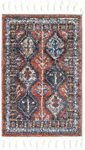 Miniatura 3 de Unique Loom Aramis Collection - Alfombra de área (2 pies x 3 pies 1 pulgada, rectangular, rojo óxido/azul)