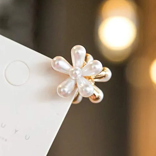 Miniatura 3 de 5 piezas de mini pinzas de perlas con diseño de flores para mujeres y niñas