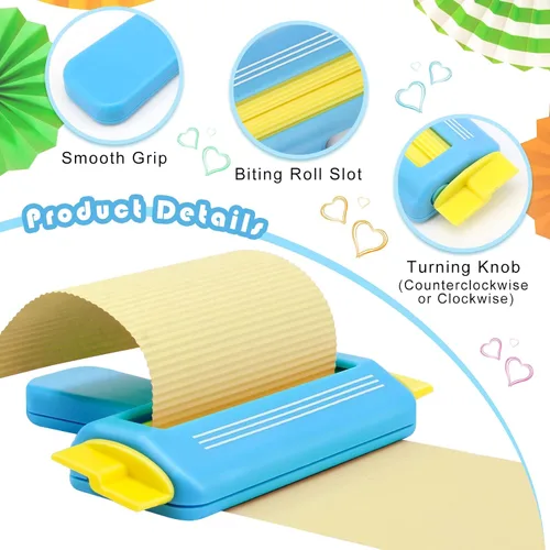 Miniatura 3 de Crimpadora de papel para manualidades, herramienta para hacer moldeador de ondas, manualidades de bricolaje (azul)