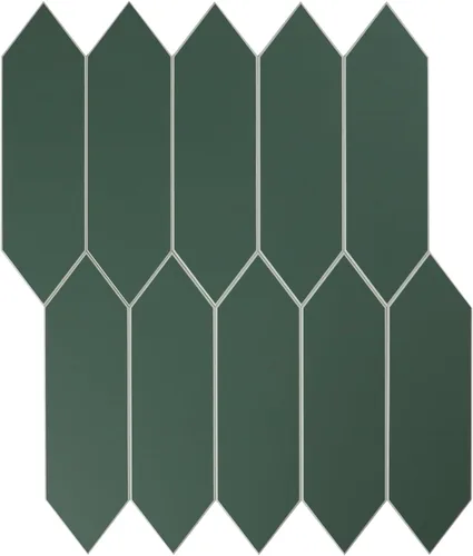 Miniatura 13 de Azulejo negro para salpicaduras de piquete, aspecto de cerámica, largo hexágono autoadhesivo para pared de cocina y baño, paquete de 6