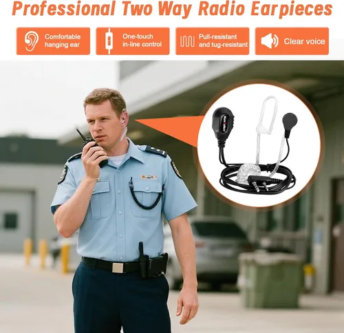 Miniatura 7 de MaxTalker Walkie Talkies MT-5X de largo alcance para adultos, radios FRS Walkie Talkie con auricular de conducto, Walkie Talkies batería de carga