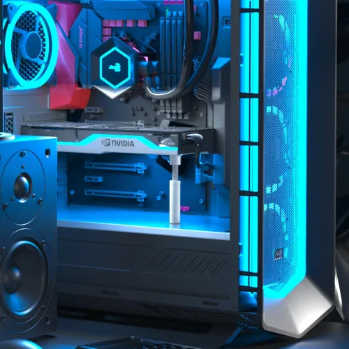 Miniatura 5 de Soporte de GPU en Blanco, Soporte para Tarjeta Gráfica, Soporte de GPU, Soporte de Tarjeta de Video con Imán para Evitar Hundimiento, Soporte de GPU