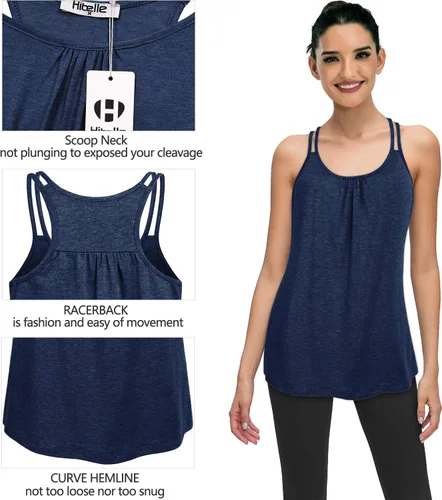 Miniatura 6 de Hibelle Camiseta sin mangas para mujer con cuello redondo y espalda cruzada