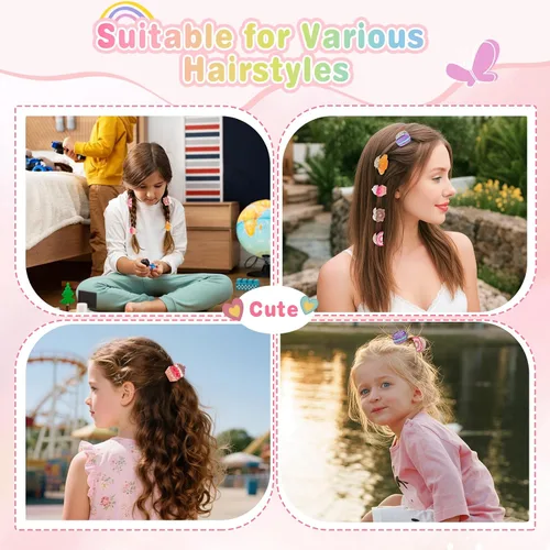 Miniatura 6 de Unbednigt Paquete de 6 pinzas para el cabello para niñas pequeñas, juego de pinzas de garra con temática de postre, accesorio de peinado sólido