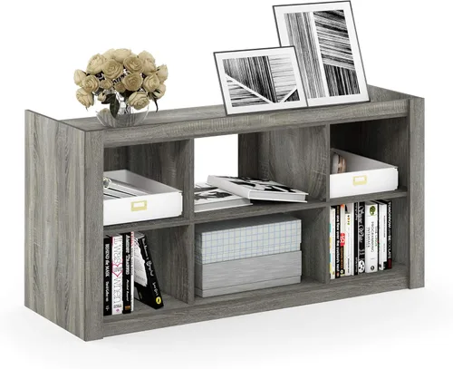 Furinno - Estantería clásica para libros, estantes de almacenamiento, roble francés