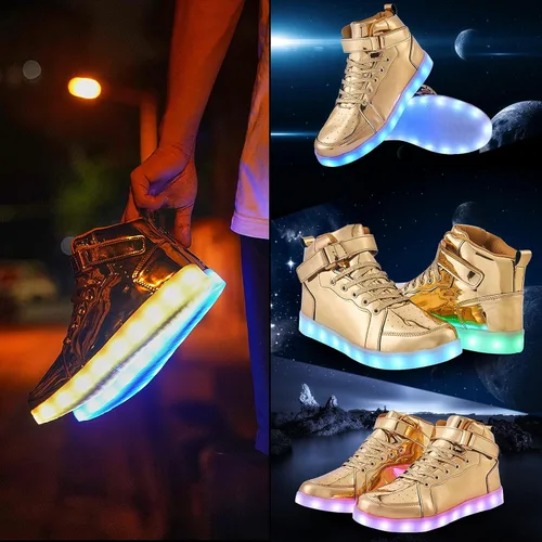 Miniatura 6 de YIQIZQ Zapatos deportivos con luz LED para mujeres y hombres, zapatos de baile hip-hop para Halloween, fiesta de Navidad con carga USB