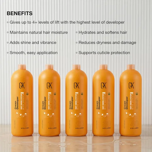 Miniatura 10 de GK HAIR Crema vegana profesional para el cabello, desarrollador de 20 volúmenes, 33.8 onzas líquidas para teñir el cabello, tinte de tóner