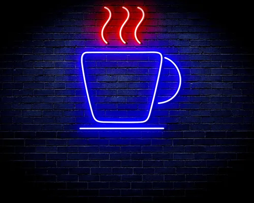 Miniatura 18 de ADVPRO Taza de café Tienda Flex Silicona LED Letrero de neón azul y rojo st16s33-fnu0041-br