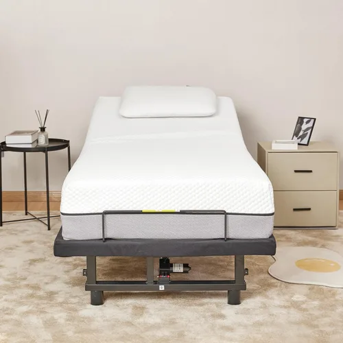 Base de cama ergonómica ajustable tamaño individual XL, control remoto inalámbrico, motor silencioso y duradero, inclinación independiente de cabeza