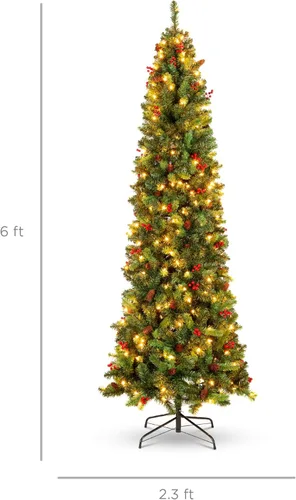 Miniatura 7 de Best Choice Products - Arbol de navidad delgado iluminado