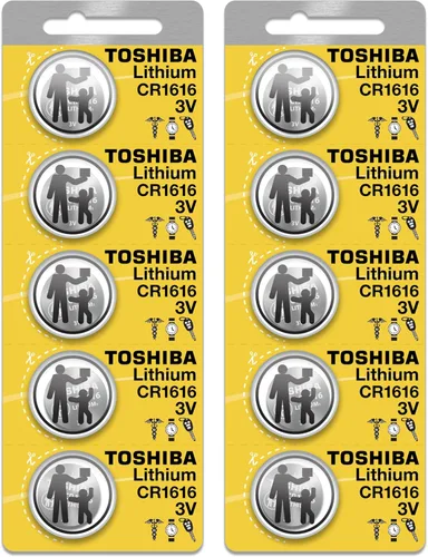 Toshiba Batería CR1616 3V Litio Moneda Celda (10 Baterías)